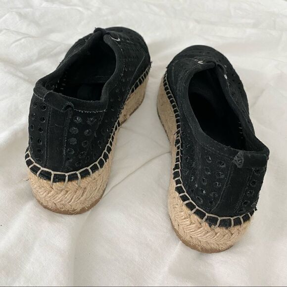 J/Slides Riley Black Perforated Chunky Espadrille - Picture 7 of 15